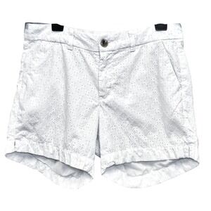 Old Navy Womens White Eyelet Lace Shorts Size 6 Mid Rise Lined Summer Boho